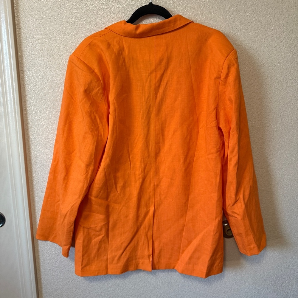 White Fox Not So Basic Bright Orange Blazer Sz M … - image 6